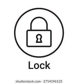 Icono de bloqueo. Símbolo de línea de Vector para un Sitio web, tarjeta de producto, presentación y App móvil, embalaje o instrucción. Signo de esquema editable