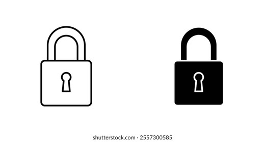 Lock Icon vector. liner and flat style icons set.