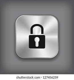 Lock Icon - Vector Metal App Button