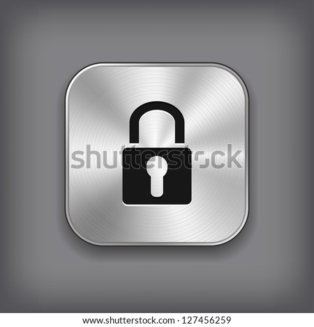 Lock icon - vector metal app button