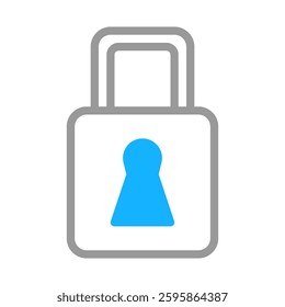 Lock Icon Vector, Minimalist Style Illustration