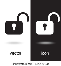 Lock icon vector on black and white background