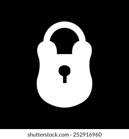 lock icon - vector on a black background