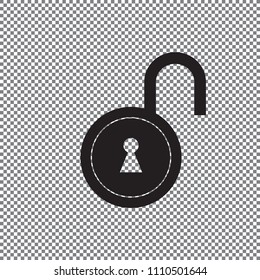 Lock icon vector on a transparent background