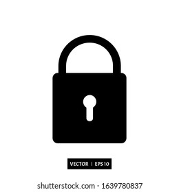 lock icon vector, padlock icon illustration logo template for many purpose. Isolated on white background.