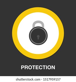 Lock icon, vector padlock - security symbol, lock sign - protection illustration