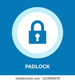 Lock icon, vector padlock, security safety symbol