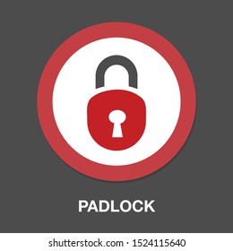 Lock icon, vector padlock - security symbol, lock sign - protection illustration