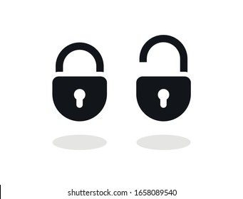 Lock icon vector padlock, security sign, safety symbol, safe icon, flat design illustration