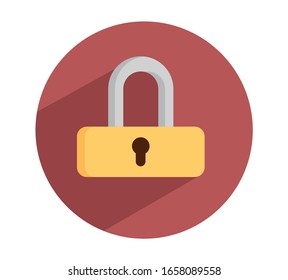 Lock icon vector padlock, security sign, safety symbol, safe icon, flat design illustration