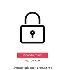 Lock icon vector. Padlock sign