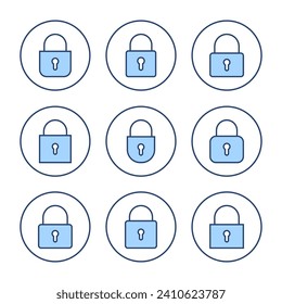 Lock icon vector. Padlock sign and symbol. Encryption icon. Security symbol