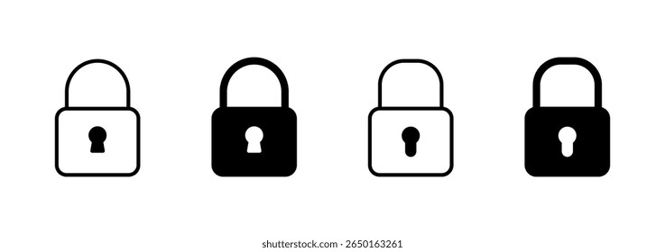 Lock icon vector. Padlock sign and symbol. Encryption icon. Security symbol