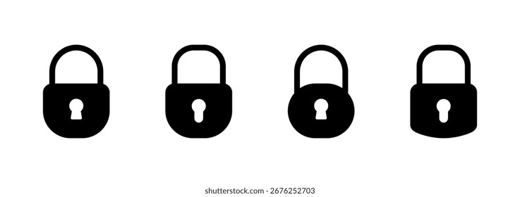 Symbolvektor sperren. Vorhängeschloss und Symbol. Verschlüsselungssymbol. Sicherheitssymbol