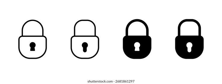 Vector de icono de bloqueo. Signo y símbolo del candado. Icono de cifrado. Símbolo de seguridad