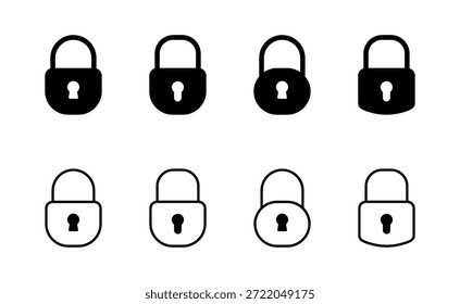 Vector de icono de bloqueo. Signo y símbolo del candado. Icono de cifrado. Símbolo de seguridad