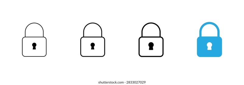 Lock icon vector. Padlock sign and symbol. Encryption icon. Security symbol