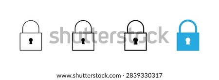 Lock icon vector. Padlock sign and symbol. Encryption icon. Security symbol