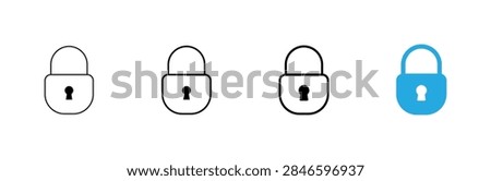 Lock icon vector. Padlock sign and symbol. Encryption icon. Security symbol