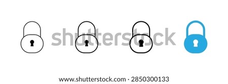 Lock icon vector. Padlock sign and symbol. Encryption icon. Security symbol