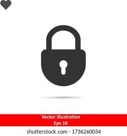 Lock icon vector, password, sign