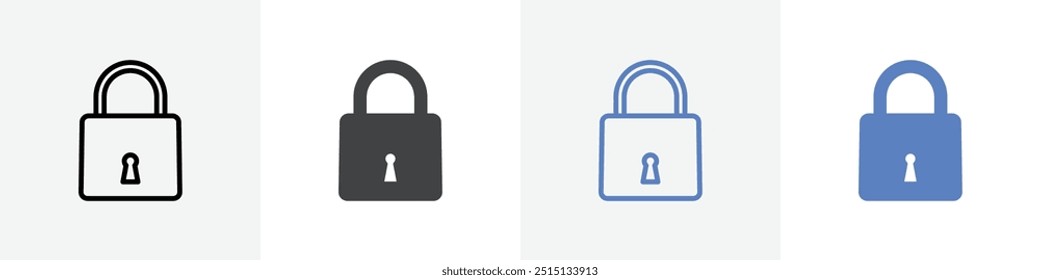 lock icon vector set use for web ui or app