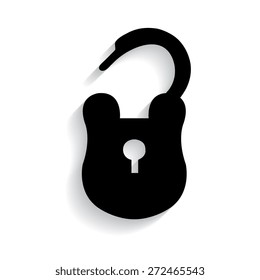 lock icon - vector  with shadow