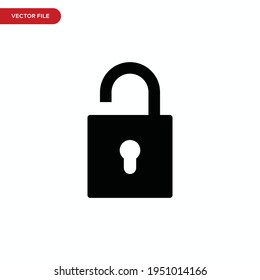Lock icon vector. Simple key sign