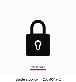 Lock icon vector. Simple lock sign