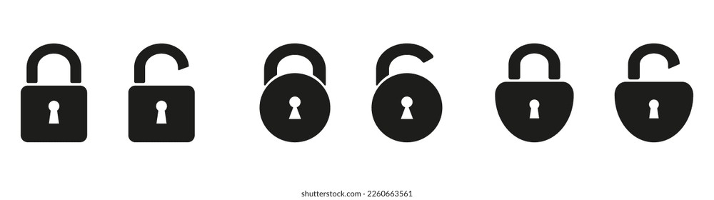 Lock icon vector. Lock and unlock simbol. Flat security symbol. Vector illustration. EPS 10