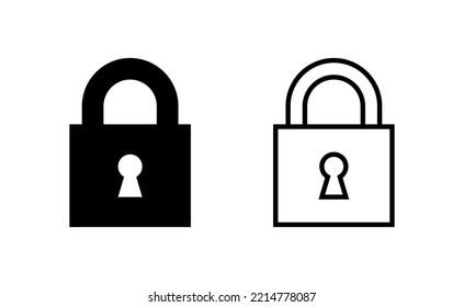 Bloquear vector de icono para aplicaciones web y móviles. Signo y símbolo de bloqueo. Icono de cifrado. Símbolo de seguridad