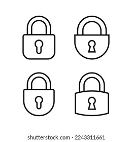 Bloquear vector de icono para aplicaciones web y móviles. Signo y símbolo de bloqueo. Icono de cifrado. Símbolo de seguridad