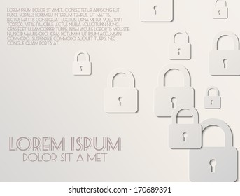 Lock icon the white background