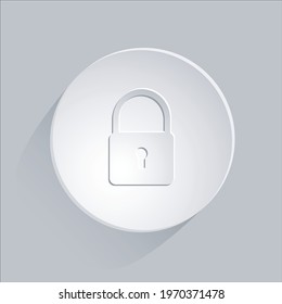 Lock icon, white color 3d vector icons for website.