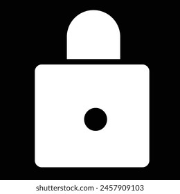 lock icon white color eps format