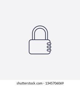 lock icon.Outline lock vector, illustrated icon for modern web and mobile design