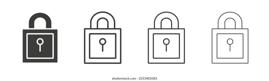 Lock icons collection. vector set in black color