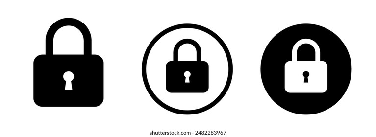 Lock icons. Locked lock icon. Vector illustration.