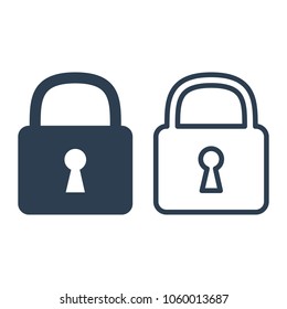 Lock icons on white background. Vector illustration