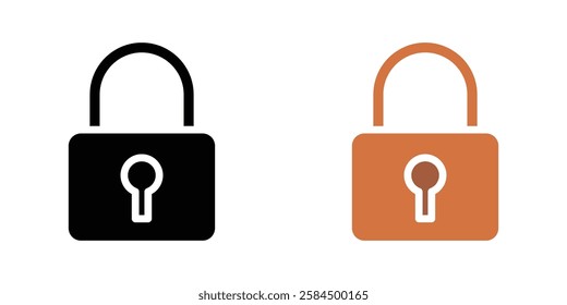 Lock icons pack in black and colored version