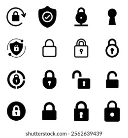 Lock Icons Pack Set Vector