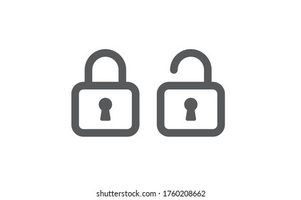 Lock icons, security symbol. Padlock pictogram