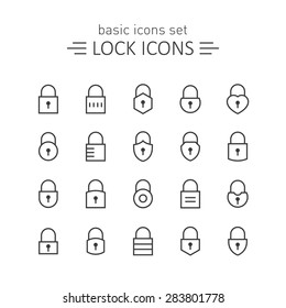 Lock icons set.