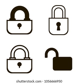 lock icons set. lock icons collections. sign design