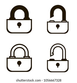 lock icons set. lock icons collections. sign design