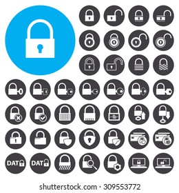 Lock icons set. Illustration EPS10