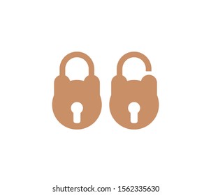 Lock icons set on white background, flat design