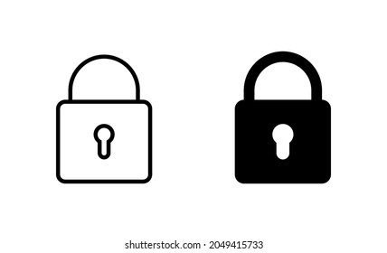 Bloquear el conjunto de iconos. Signo y símbolo de bloqueo. Icono de cifrado. Símbolo de seguridad