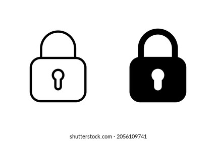 Lock icons set. Padlock sign and symbol. Encryption icon. Security symbol