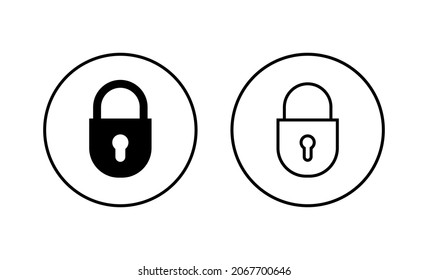 Lock icons set. Padlock sign and symbol. Encryption icon. Security symbol